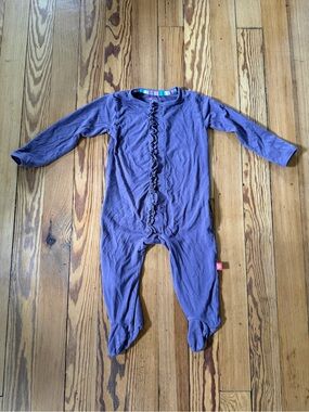 Magnetic Me Purple Ruffle Modal Magnetic Footie Pajamas 3-6 Months